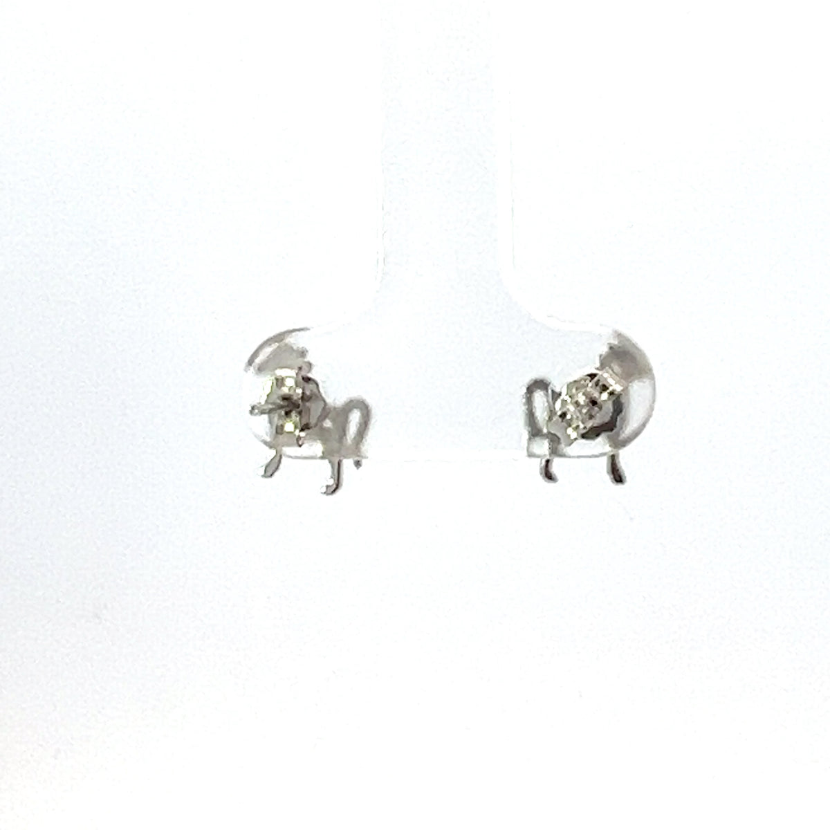 925 Sterling Silver Cubic Zirconia Horse Earrings