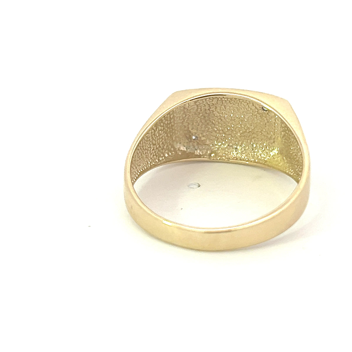 10K Yellow Gold 0.016cttw Diamond Gents Signet Ring, size 10