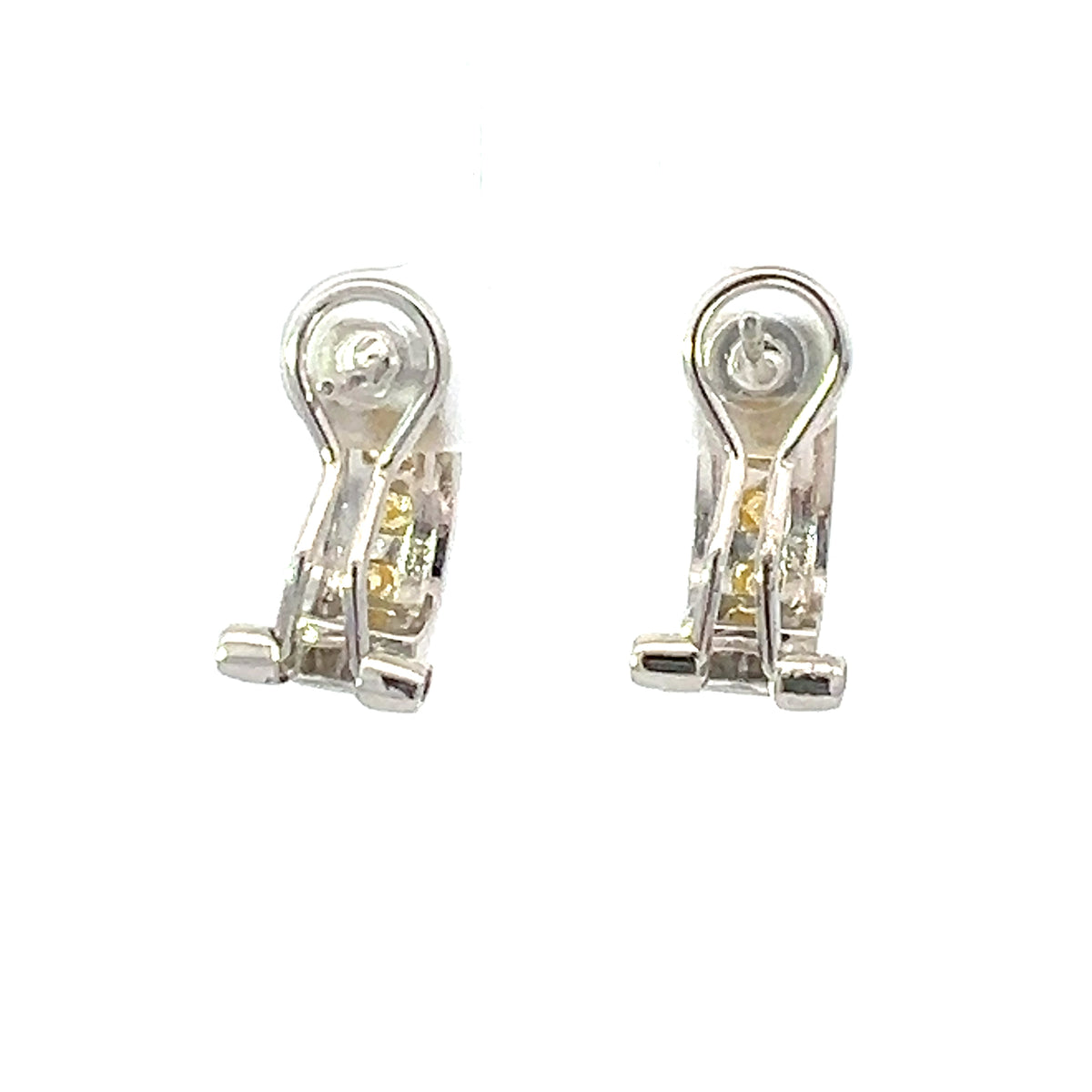 925 Silver Earrings with Princess cut Yellow Cubic Zirconia