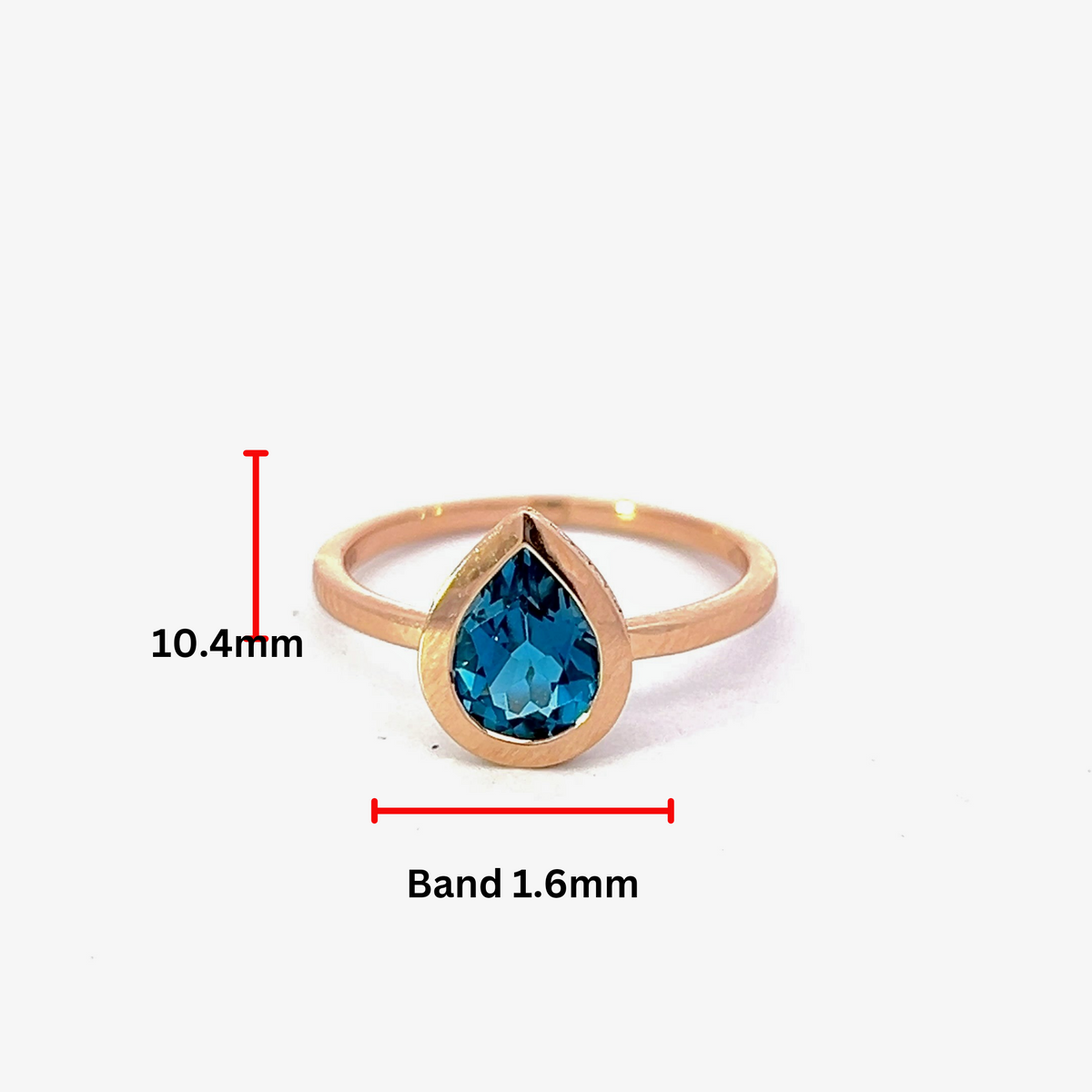 14K Rose Gold 0.91cttw Blue Topaz and 0.09cttw Diamond Ring - Size 6