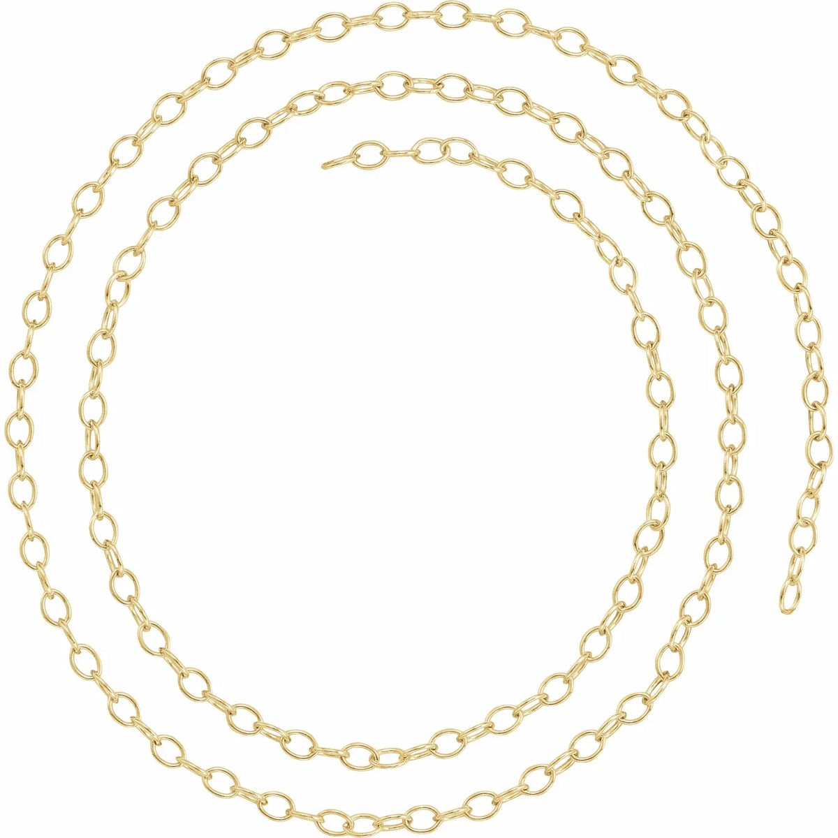 14K Yellow 2.5 mm Cable Chain by the Inch - Bracelet / Necklace / Anklet Permanent Jewellery