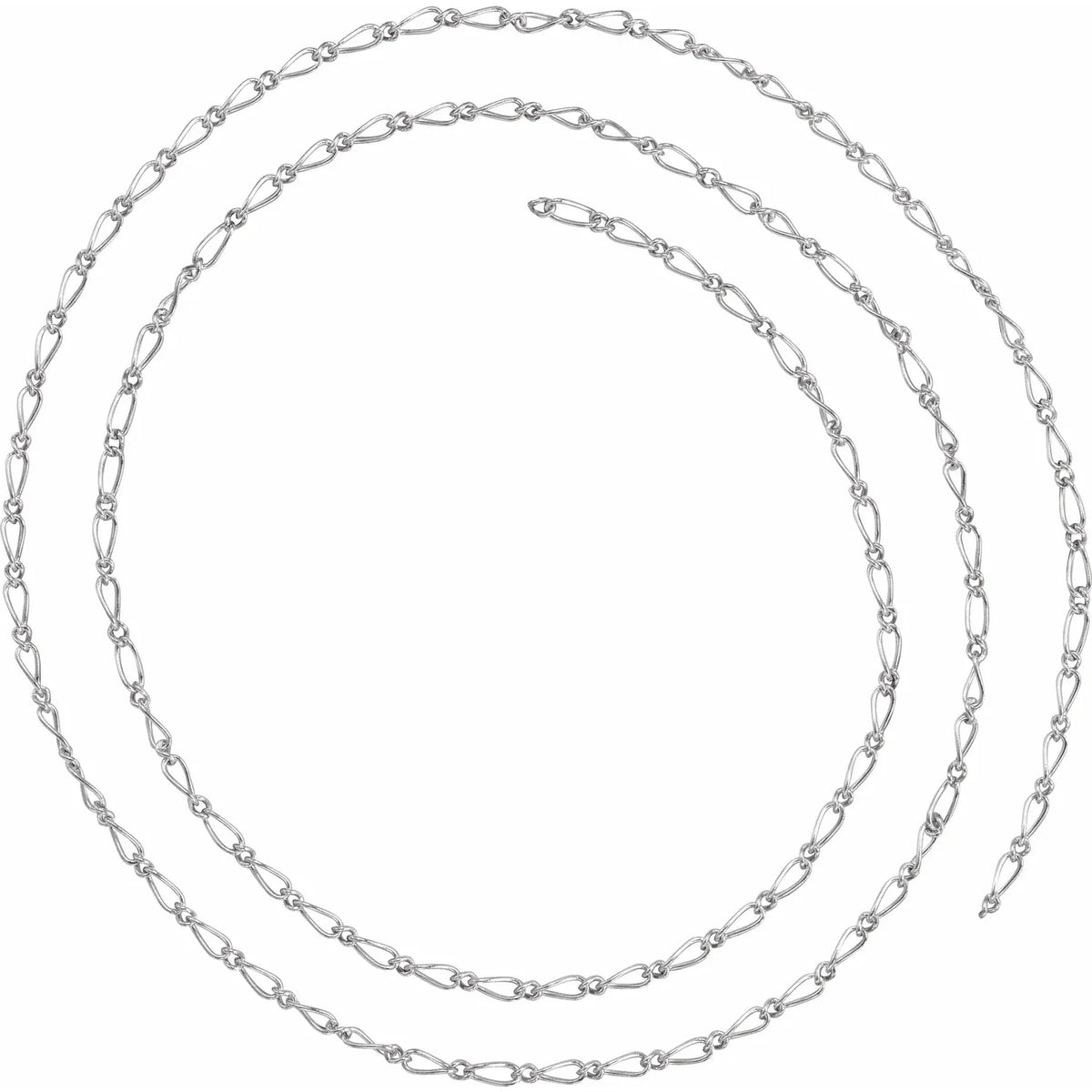 14K White 1.5 mm Figaro Chain by the Inch - Bracelet / Necklace / Anklet Permanent Jewellery