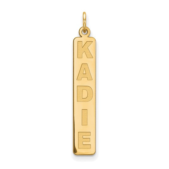 Personalized Vertical Block Letter Bar Charms
