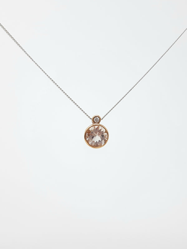 Morganite and Diamond Pendant