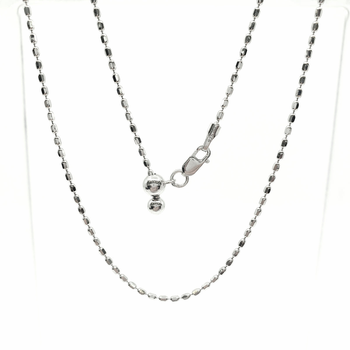 Adjustable Sterling Silver Bead Chain 16&quot; - 24&quot;