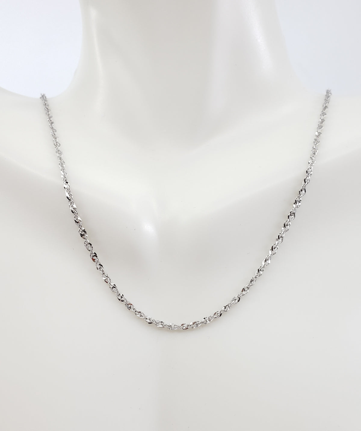 10K White Gold 0.70mm Singapore Chain - 20 Inches