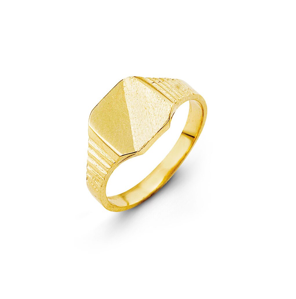 10K Yellow Gold Baby Signet Ring, Size 1.5