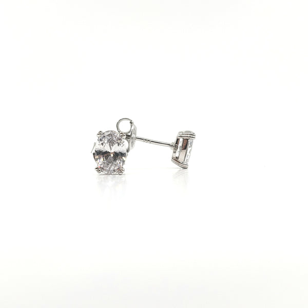 925 Sterling Silver Oval Cubic Zirconia with 4 Claw Setting - 7mm x 5mm