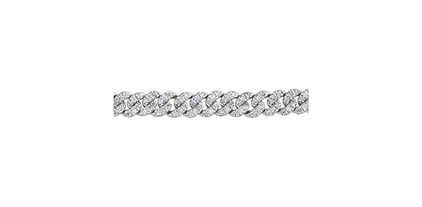 10K White Gold 2.00cttw Miami Cuban Link Tennis Bracelet - 7.25"