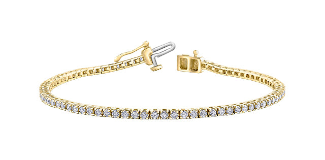 10K Yellow Gold 2.00cttw Diamond Tennis Bracelet