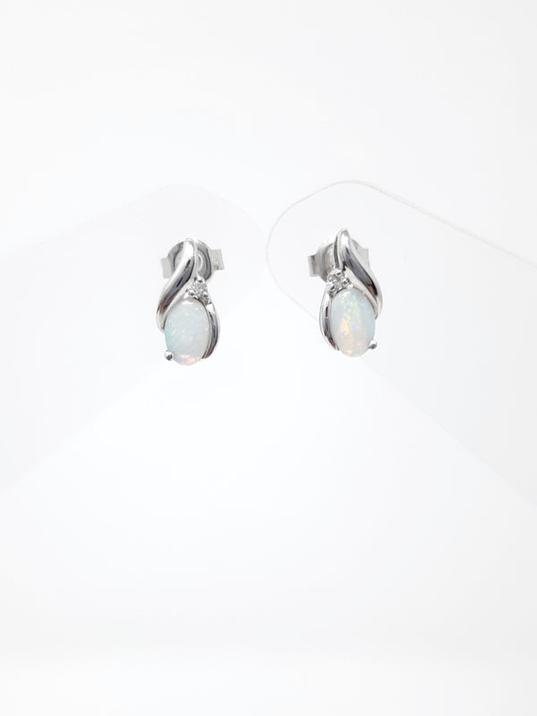 Opal and Diamond Earrings