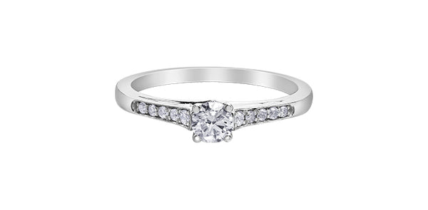 10K White Gold 0.33cttw Round Brilliant Cut Canadian Diamond Engagement Ring