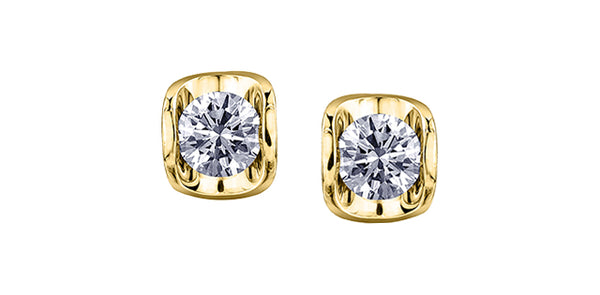 10K Yellow Gold Diamond Earrings 0.15cttw