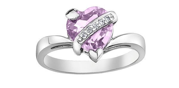 Pink amethyst sale engagement ring