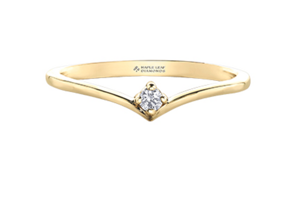 14K Yellow Gold 0.04cttw Canadian Diamond Ring, 6.5