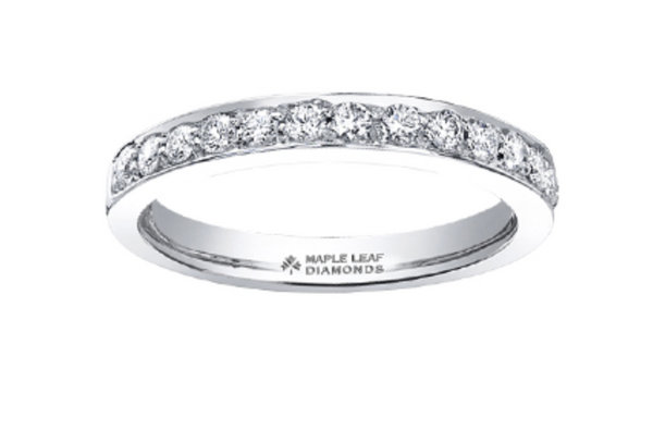 Platinum 0.32-56cttw Canadian Diamond Wedding Band, size 6.5 - 0.32 Carat Total
