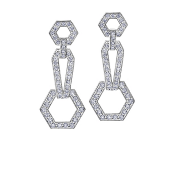 18K White Gold & Palladium Alloy (hypoallergenic) 3.30cttw Canadian Diamond Drop Earrings