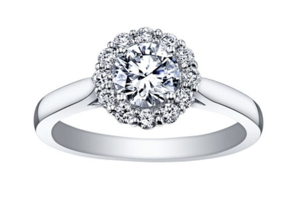 18K White Gold & Palladium Alloy (hypoallergenic) 1.30cttw Canadian Diamond Engagement Ring