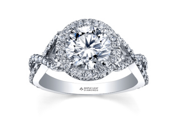 18K White Gold & Palladium Alloy (hypoallergenic) 0.90-1.60cttw Canadian Diamond Engagement Ring - / Carat Total