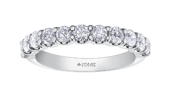 14K Yellow, Rose, or White Gold 1.00cttw Canadian Diamond Band