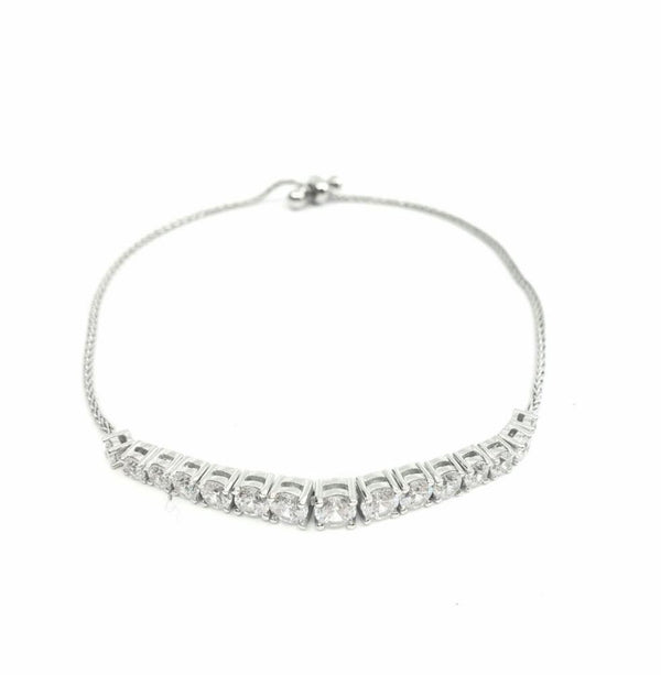 Sterling Silver & Cubic Zirconia Bracelet 7"