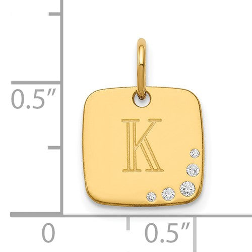 Cushion Initial with 0.027cttw Diamonds Charm