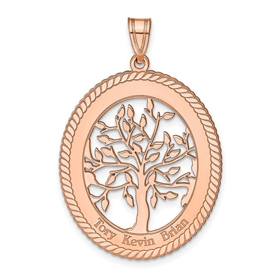 Family Tree Oval Pendant (Up to 3 names)