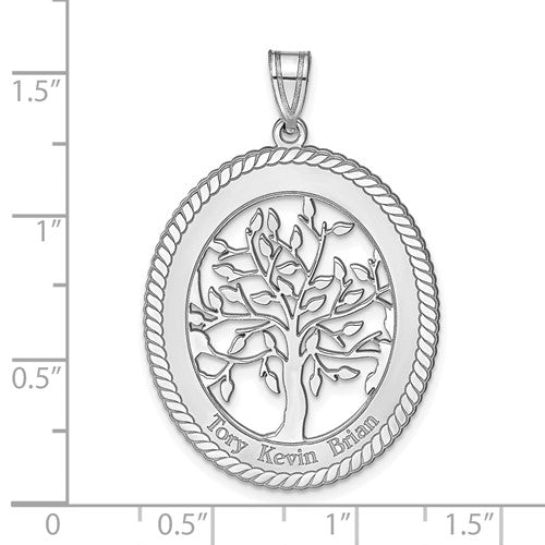 Family Tree Oval Pendant (Up to 3 names)