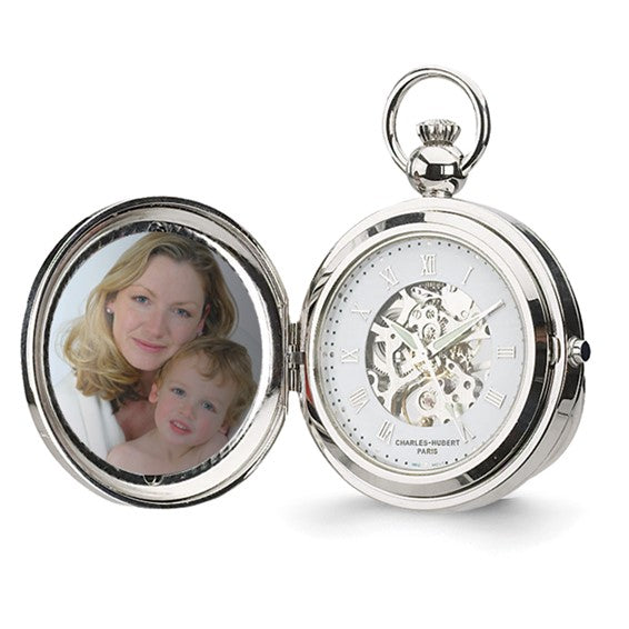 Personalized pocket watch sale with photo insert