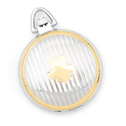 Charles Hubert 14K Gold Finish Two-tone White Dial Pocket Watch