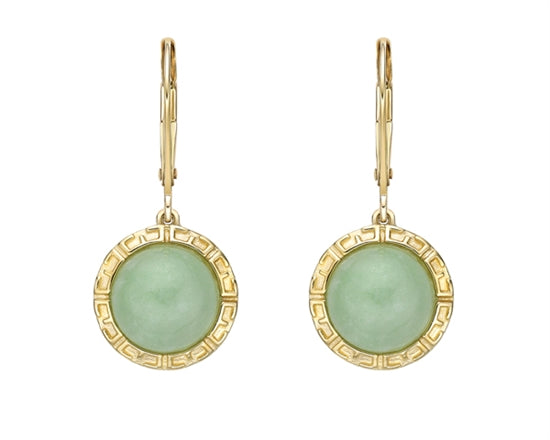 Yellow gold jade on sale earrings