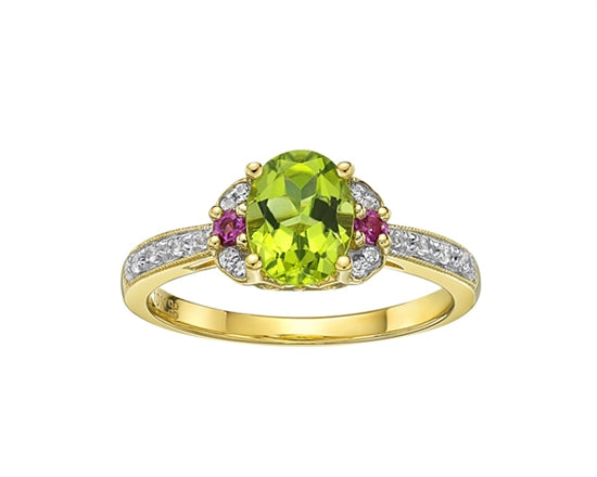 Peridot and tourmaline on sale ring