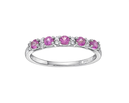 Pink sapphire eternity ring white clearance gold