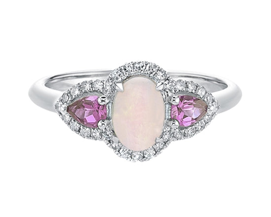 Pink tourmaline and opal on sale ring