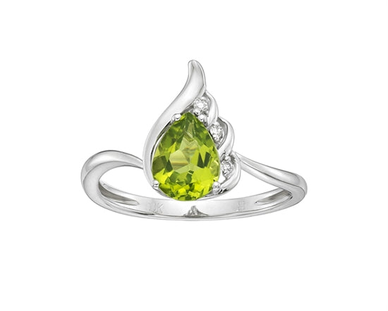 Pear shaped sales peridot ring