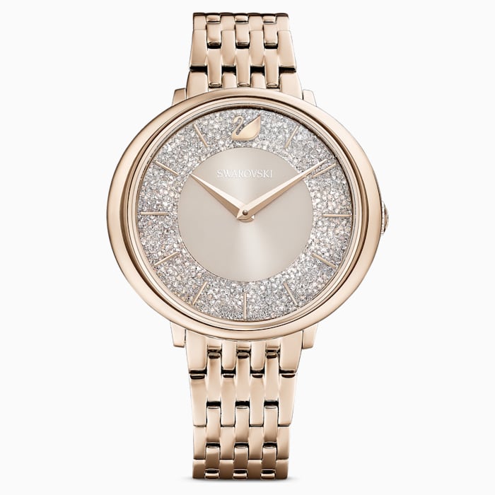 CRYSTALLINE CHIC WATCH, METAL BRACELET, GREY, CHAMPAGNE-GOLD TONE PVD - 5547611 - Discontinued