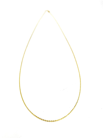 10K Yellow Gold 0.9mm Rolo Chain with Sping Clasp - 16 Inches