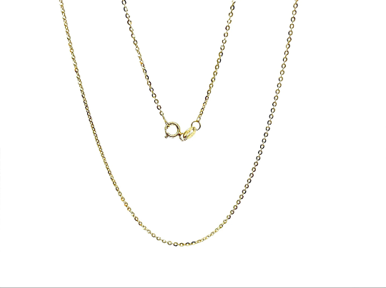 10K Yellow Gold 0.9mm Rolo Chain with Sping Clasp - 16 Inches