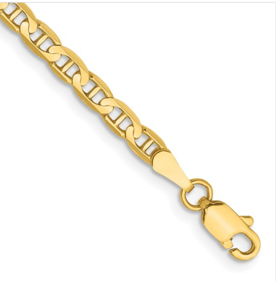 14K Yellow Gold 4.5mm Concave Anchor Chain
