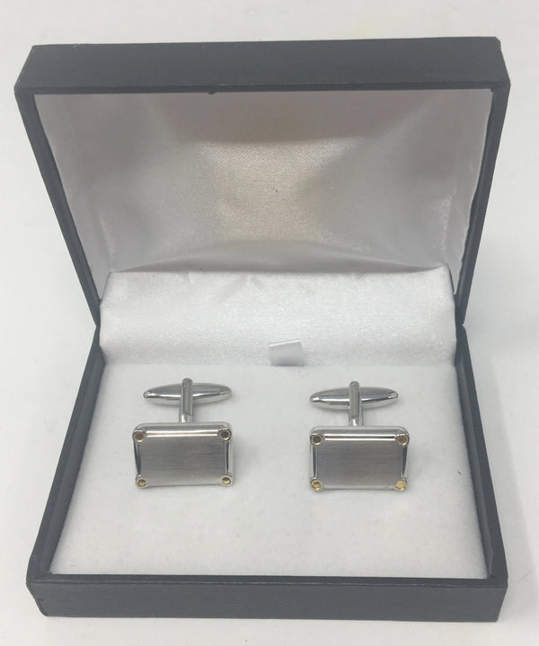 Silver Cufflinks with Gold Trim