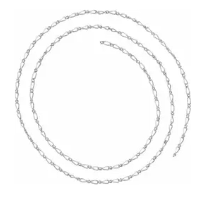 14K White 1.5 mm Figaro Chain by the Inch - Bracelet / Necklace / Anklet Permanent Jewellery