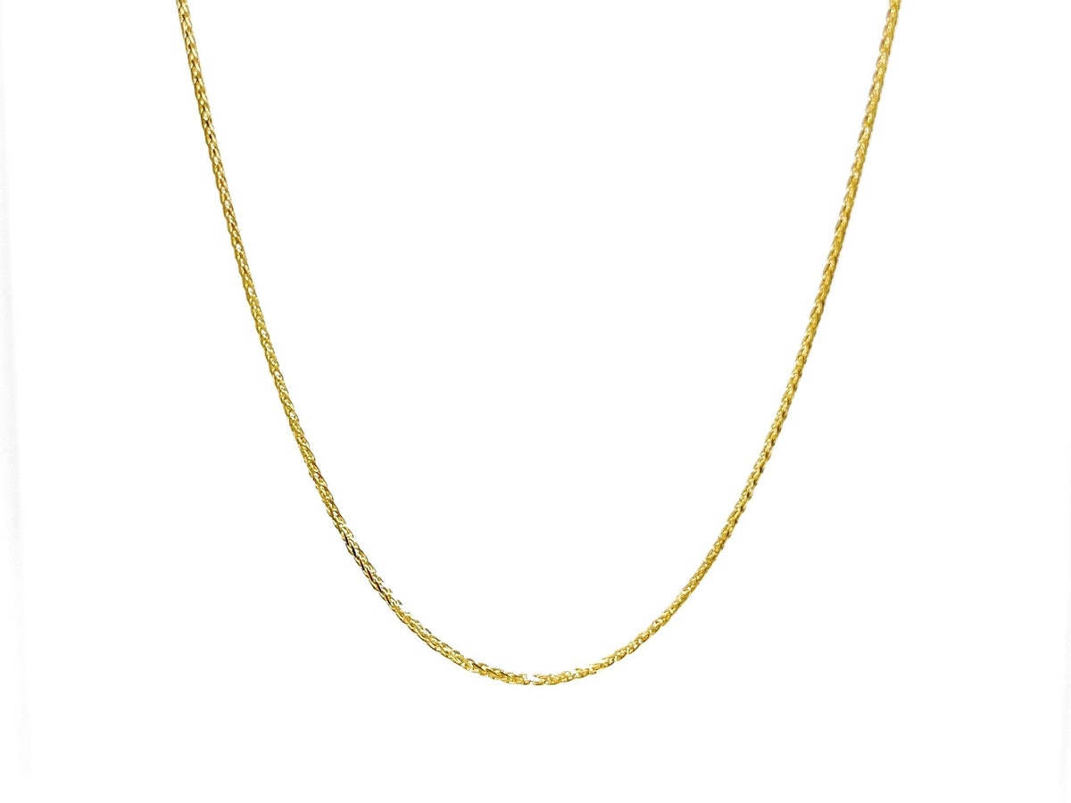 10K Gold Wheat Chain with Spring Clasp - 0.8mm - Various Length