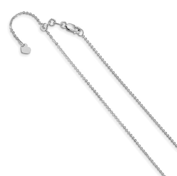 Adjustable 14K Gold Flat Cable Chain 16" - 30" 1.0mm