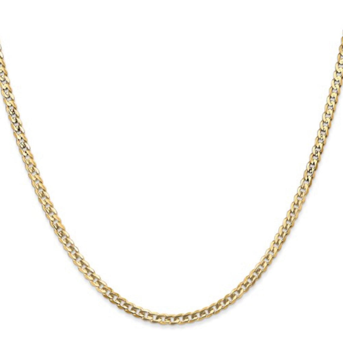 14K Yellow Gold Open Concave Curb Chain - 5.25mm
