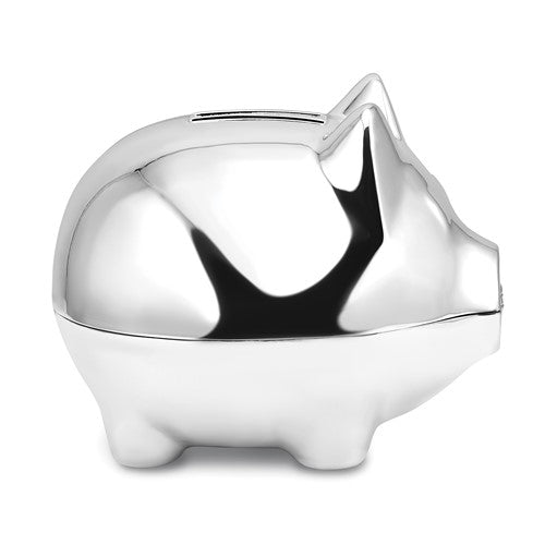 Silver-tone Finish Metal Piggy Bank
