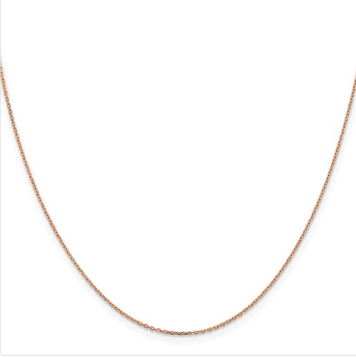 14K Rose Gold Diamond-Cut Cable Chain with Lobster Clasp - 1.00 mm - Various Length