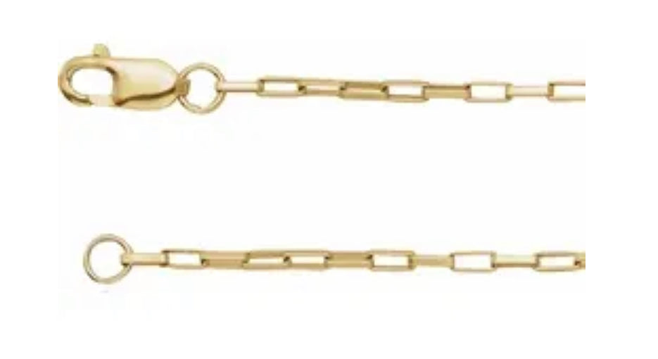 1.2 mm Elongated Box 18&quot; Chain with Lobster Clasp - Various Lengths