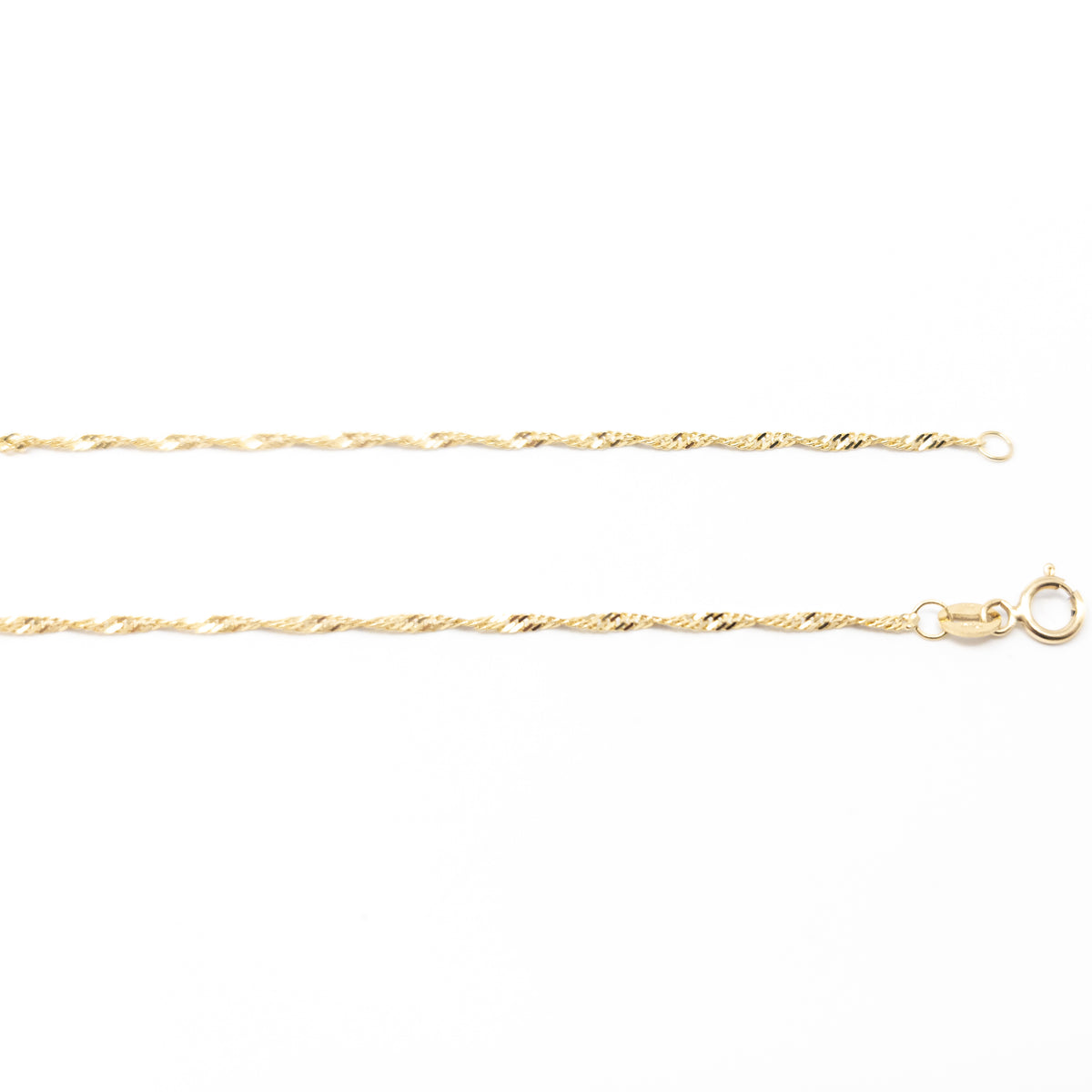 10K Gold Singapore Chain with Spring Clasp - 1 mm