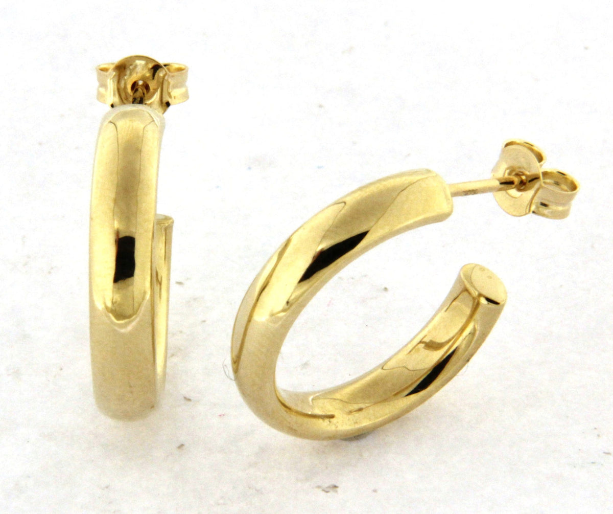 10K Yellow Gold Half Hoop / Stud Earring