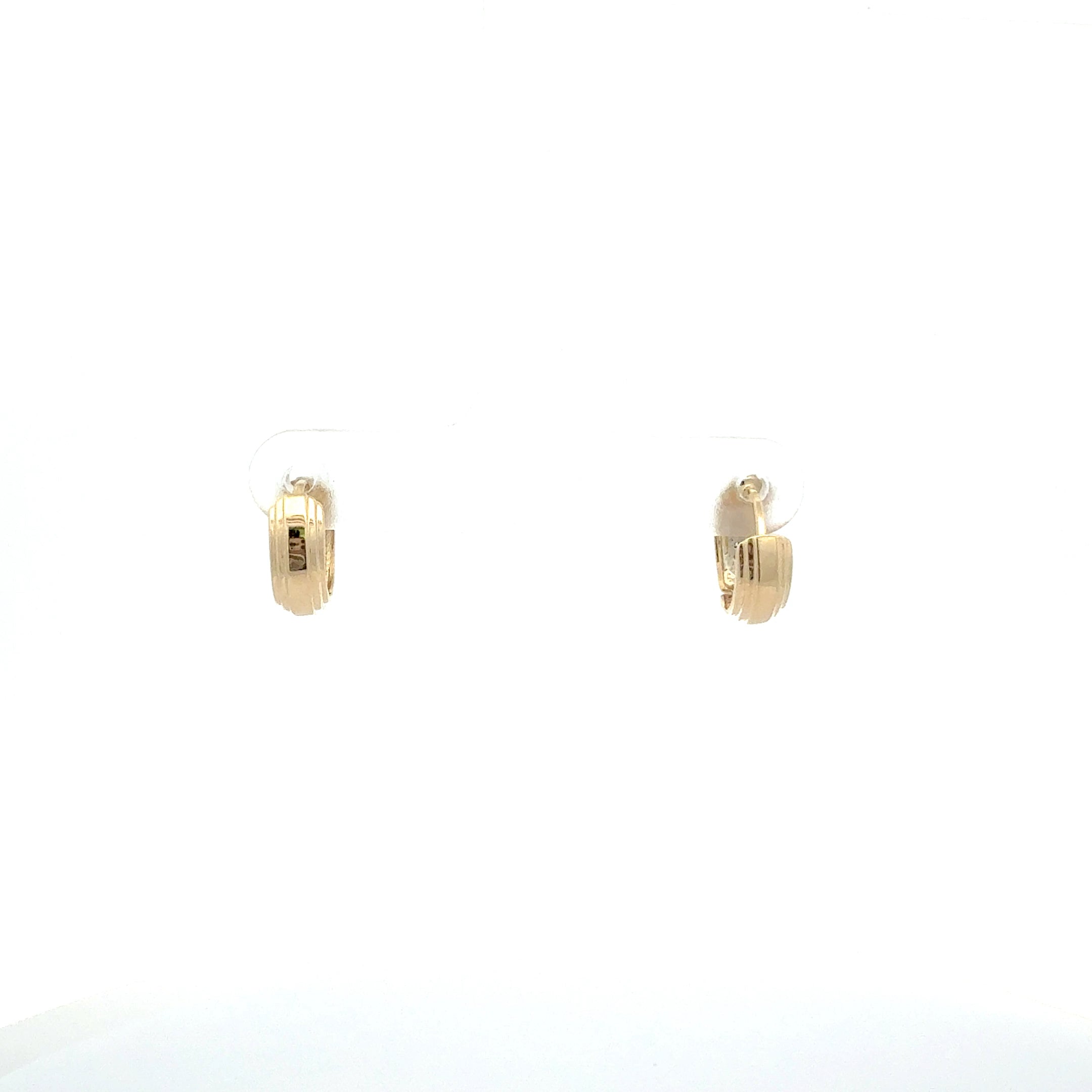 10K Yellow and White Gold Huggies Diamond Earring